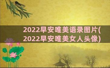 2022早安唯美语录图片(2022早安唯美女人头像)