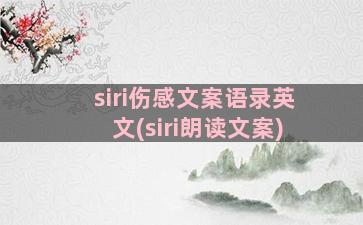 siri伤感文案语录英文(siri朗读文案)