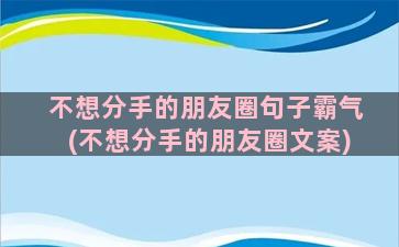 不想分手的朋友圈句子霸气(不想分手的朋友圈文案)