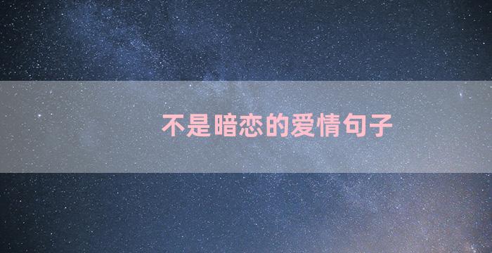 不是暗恋的爱情句子