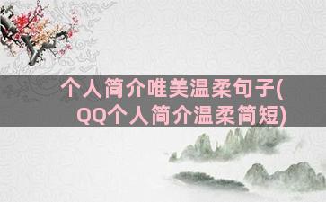 个人简介唯美温柔句子(QQ个人简介温柔简短)