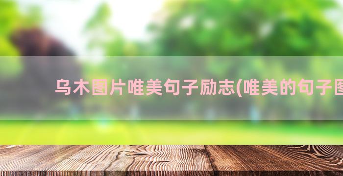 乌木图片唯美句子励志(唯美的句子图片)