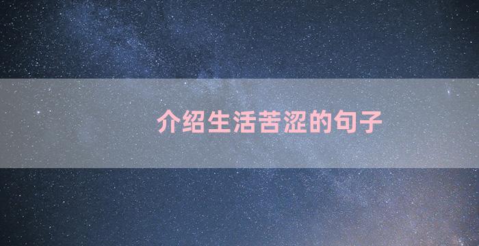 介绍生活苦涩的句子