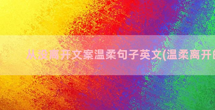 从没离开文案温柔句子英文(温柔离开的文案)