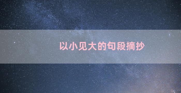 以小见大的句段摘抄