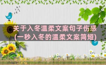 关于入冬温柔文案句子伤感(一秒入冬的温柔文案简短)