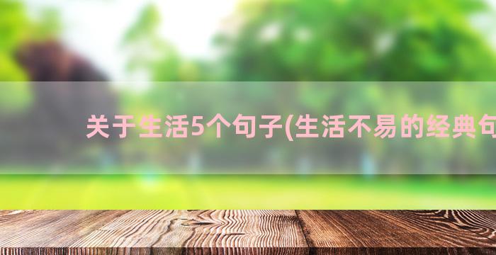 关于生活5个句子(生活不易的经典句子)