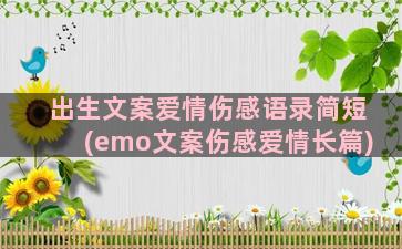 出生文案爱情伤感语录简短(emo文案伤感爱情长篇)