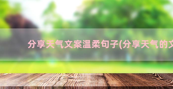 分享天气文案温柔句子(分享天气的文案)