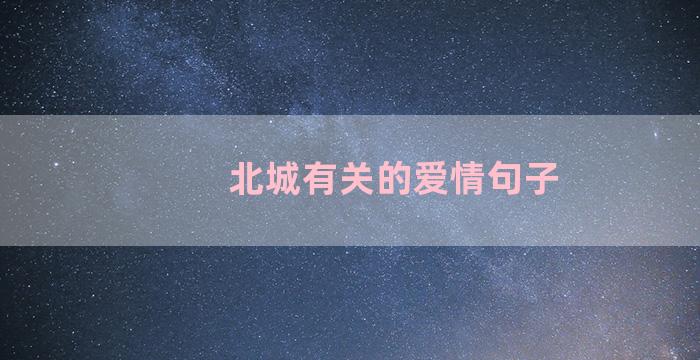 北城有关的爱情句子