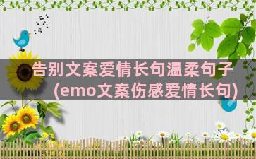 告别文案爱情长句温柔句子(emo文案伤感爱情长句)