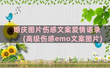 婚庆图片伤感文案爱情语录(高级伤感emo文案图片)