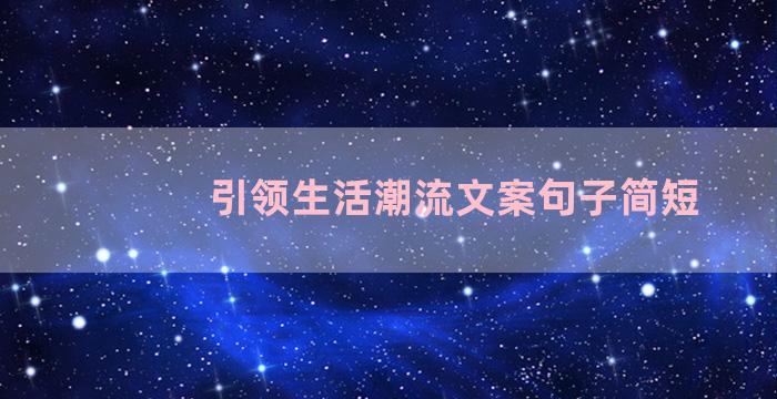 引领生活潮流文案句子简短