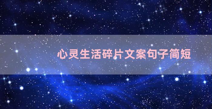 心灵生活碎片文案句子简短