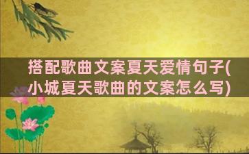 搭配歌曲文案夏天爱情句子(小城夏天歌曲的文案怎么写)