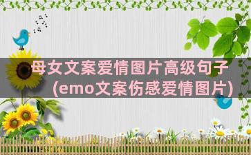 母女文案爱情图片高级句子(emo文案伤感爱情图片)