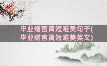 毕业赠言简短唯美句子(毕业赠言简短唯美英文)