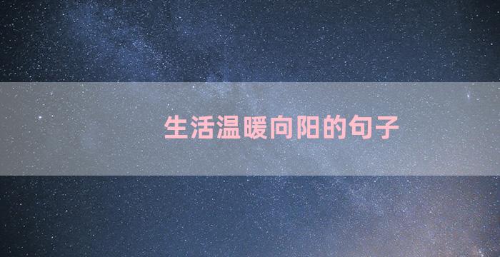 生活温暖向阳的句子