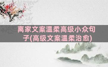 离家文案温柔高级小众句子(高级文案温柔治愈)