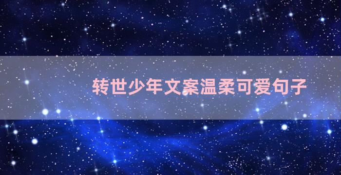 转世少年文案温柔可爱句子