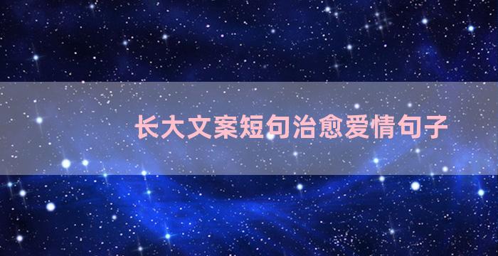 长大文案短句治愈爱情句子